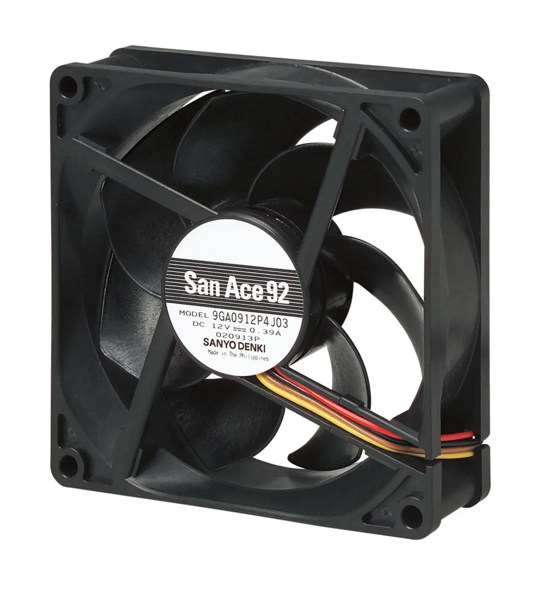 Produktfoto 1 von Sanyo Denki 9GA DC-Axiallüfter, Kugellager, 12 V dc / 2.4W, 92 x 92 x 25mm, 100.2m³/h