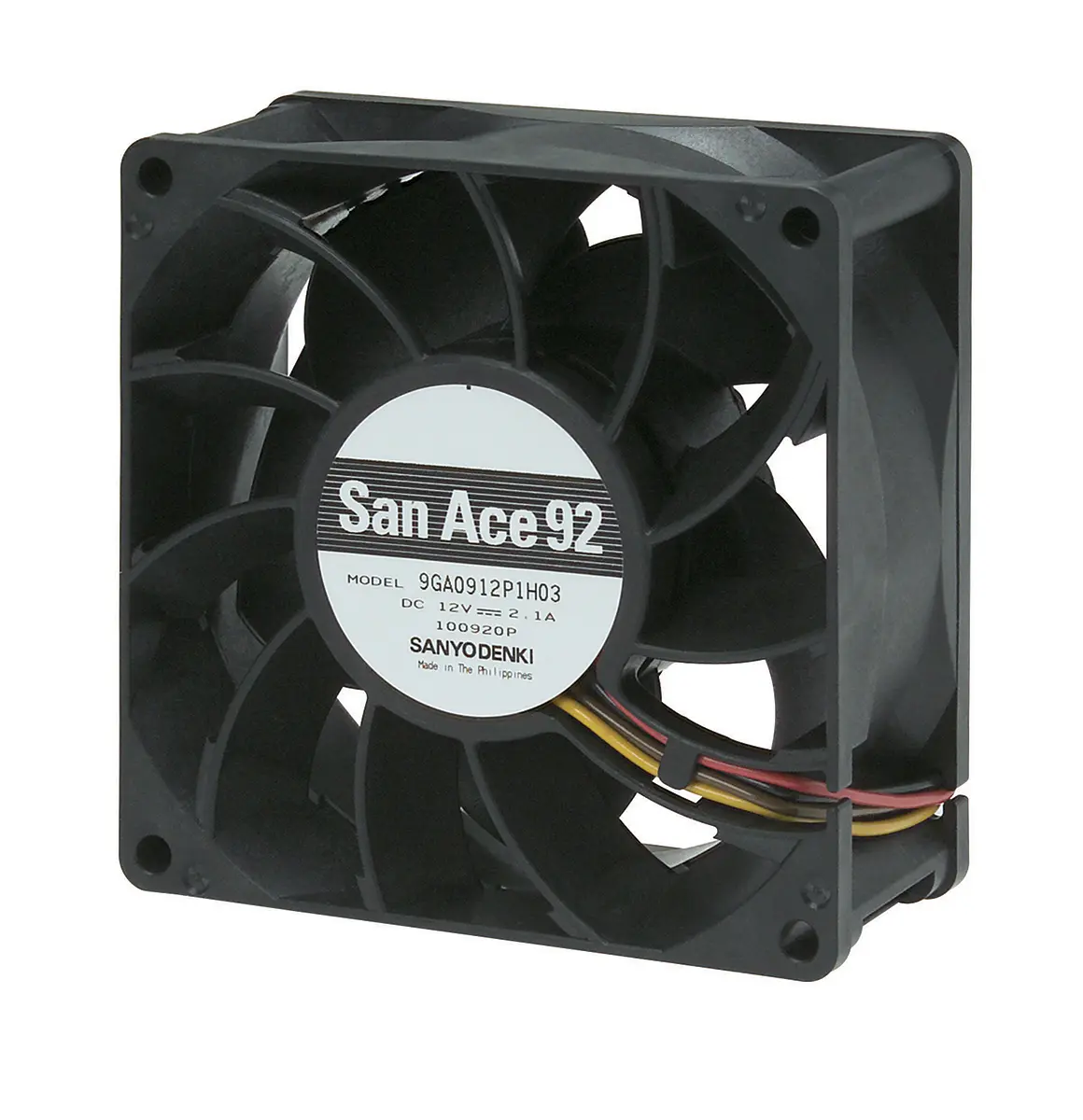 Produktfoto 1 von Sanyo Denki 9GA DC-Axiallüfter, Kugellager, 48 V dc / 26.4W, 92 x 92 x 38mm, 239.6m³/h