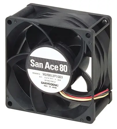 Sanyo Denki 9GV DC-Axiallüfter, Kugellager, 48 V dc / 40.32W, 80 x 80 x 38mm, 234.5m³/h