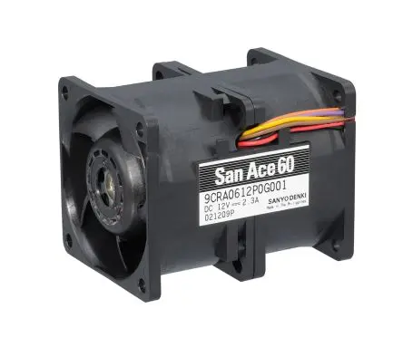 Produktfoto 1 von Sanyo Denki 9CRA Axiallüfter, Kugel, 12V dc / 27.6 W 2.3 A, 119.9 m³/h IP68 60 mm 60mm 76 mm