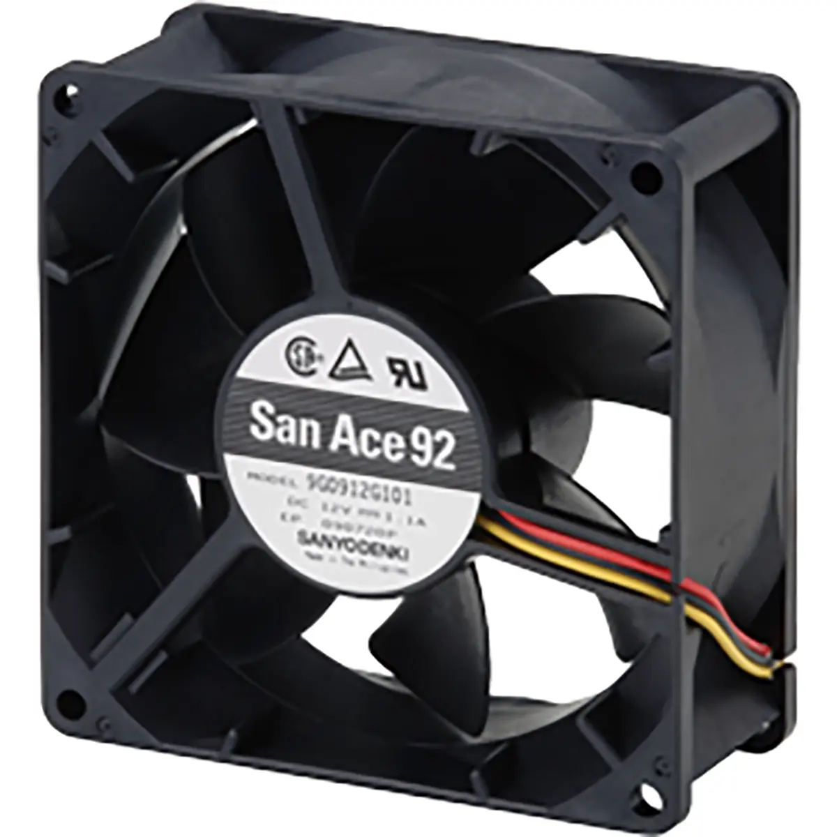 Produktfoto 1 von Sanyo Denki 9G DC-Axiallüfter, Kugellager, 24 V dc / 7.2W, 92 x 92 x 38mm, 152.9m³/h