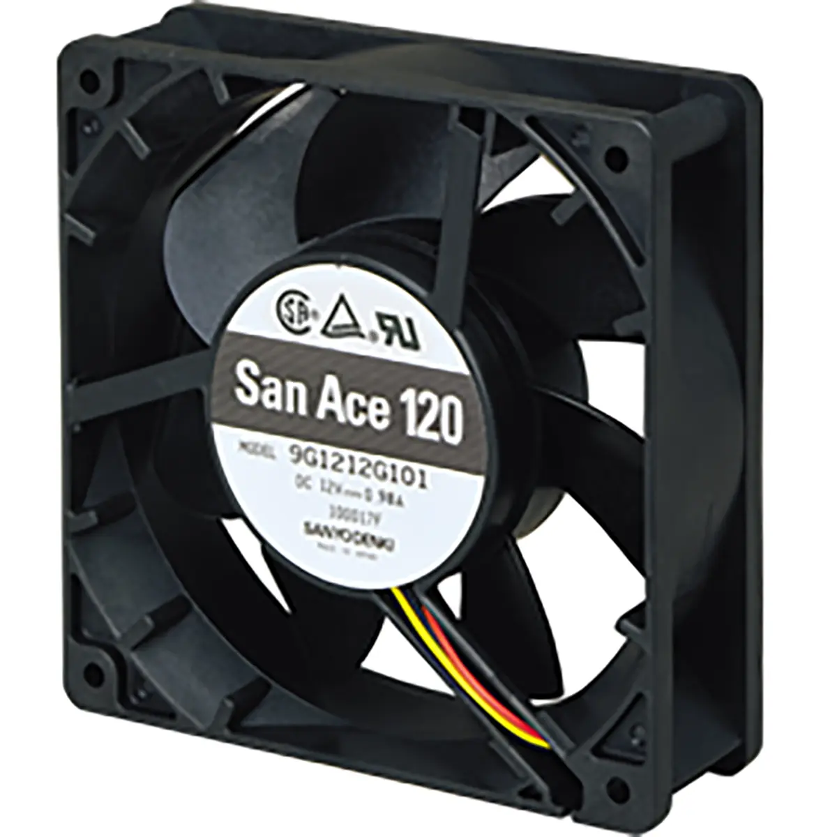 Produktfoto 1 von Sanyo Denki 9G DC-Axiallüfter, Kugellager, 12 V dc / 7.32W, 119 x 119 x 38mm, 200.4m³/h