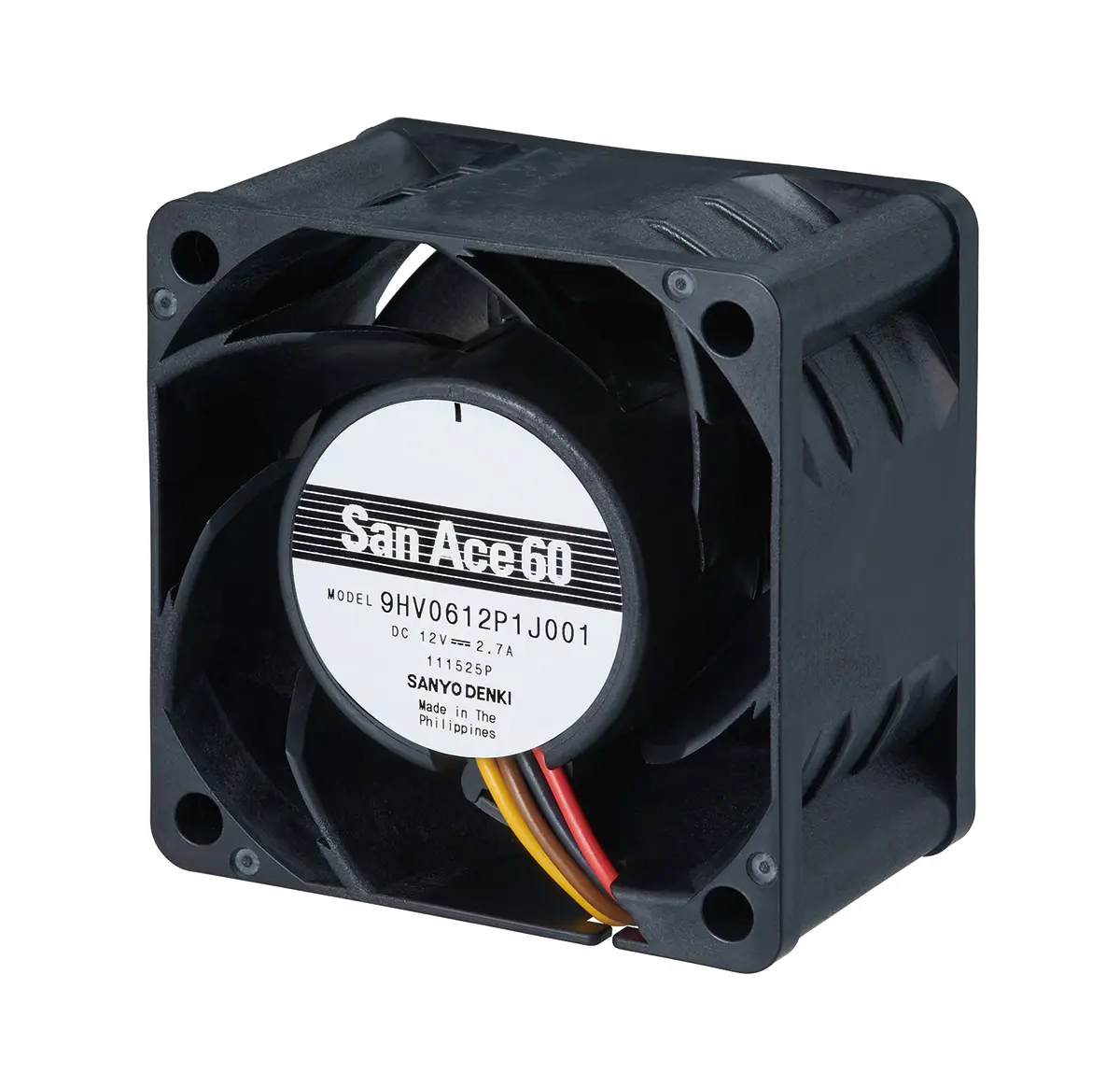Produktfoto 1 von Sanyo Denki 9HV DC-Axiallüfter, Kugellager, 12 V dc / 32.4W, 60 x 60 x 38mm, 112.8m³/h