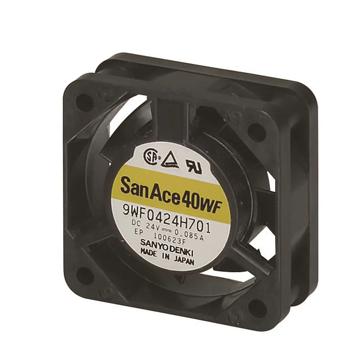 Produktfoto 1 von Sanyo Denki 9WF DC-Axiallüfter, Kugellager, 24 V dc / 2.64W, 40 x 40 x 20mm, 9.2cfm