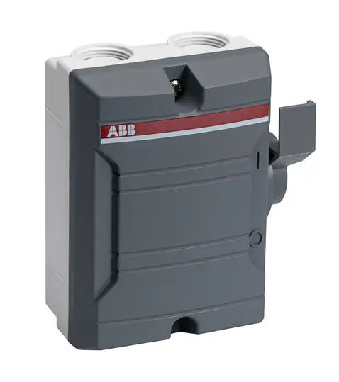 Produktfoto 1 von ABB Trennschalter 2P-polig 25A Grau IP54, IP65 7,5kW 690V 2-phasig Schließer