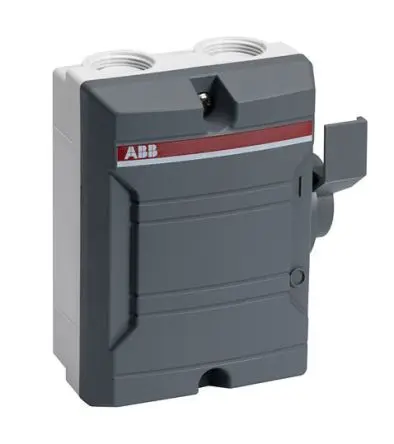 Produktfoto 1 von ABB BW225DP Trennschalter 2-polig DIN-Hutschiene 16A 7.5 kW Grau IP54, IP65 2-phasig