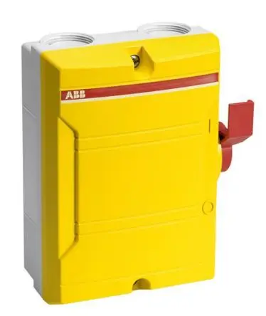 Produktfoto 1 von ABB BW325YTPN Trennschalter 3+N-polig DIN-Hutschiene 16A 7.5 kW Rot IP65, IP54 3-phasig
