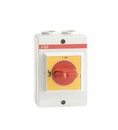 Produktfoto 1 von ABB Trennschalter 3-polig DIN-Hutschiene 16A Gelb, Rot IP65 3-phasig