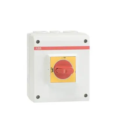 Produktfoto 1 von ABB OTP Trennschalter 4-polig DIN-Hutschiene 16A Gelb, Rot IP65 4-phasig