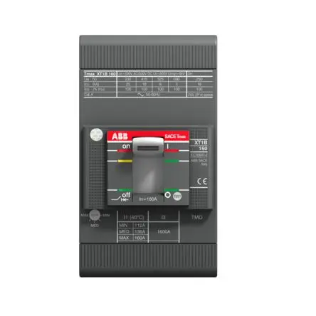 Produktfoto 1 von ABB SACE Tmax XT XT1B, Kompaktschutzschalter 3-polig, 20A Feststehend / Abschaltvermögen 3 kA 590V ac 500 V dc