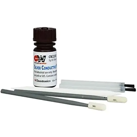 Produktfoto 1 von Chemtronics CW2205 Leitlack 205 °C-max. Acryl Harz Leiterplatte, Elektronik Silber, Flasche 5 g