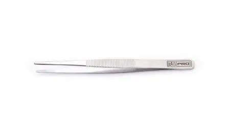 Produktfoto 1 von RS PRO Edelstahl Pinzette, 120mm, Spitze Abgerundet 1-teilig