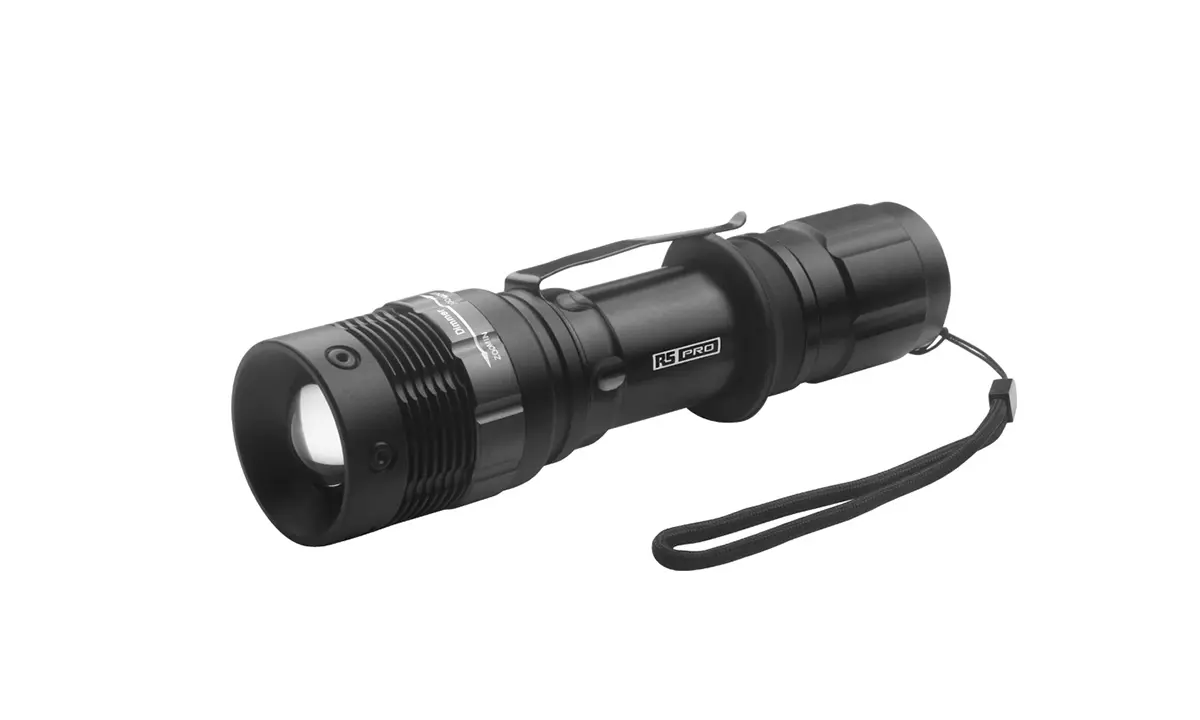 Produktfoto 1 von RS PRO Taschenlampe LED Schwarz, 105 lm, 135 mm