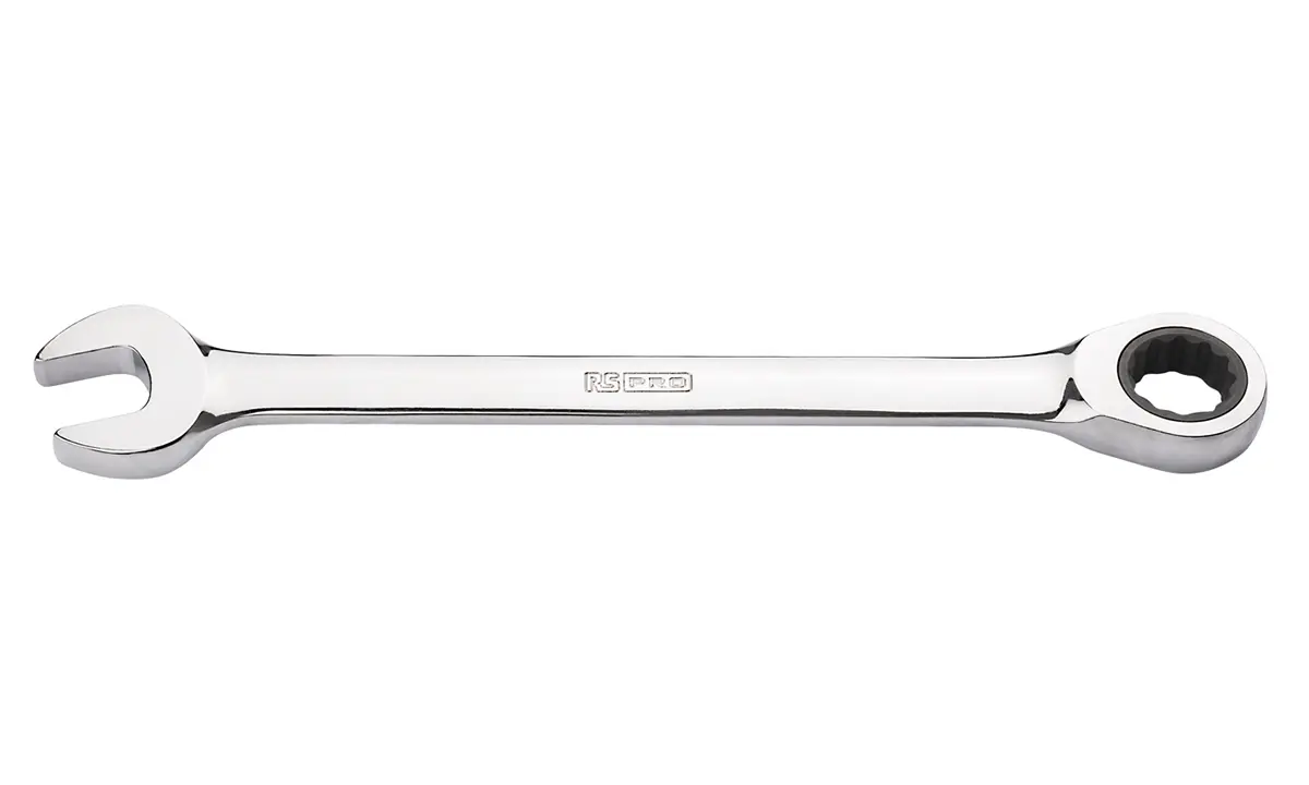 Produktfoto 1 von RS PRO Ring-Maulschlüssel Chrom 13 mm, CrV-Stahl Höhensicher, Länge 180 mm
