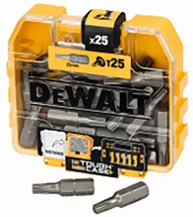 Produktfoto 1 von DeWALT T25 x 25 mm Schraubbit, Sechskant, 25-teilig, 25mm