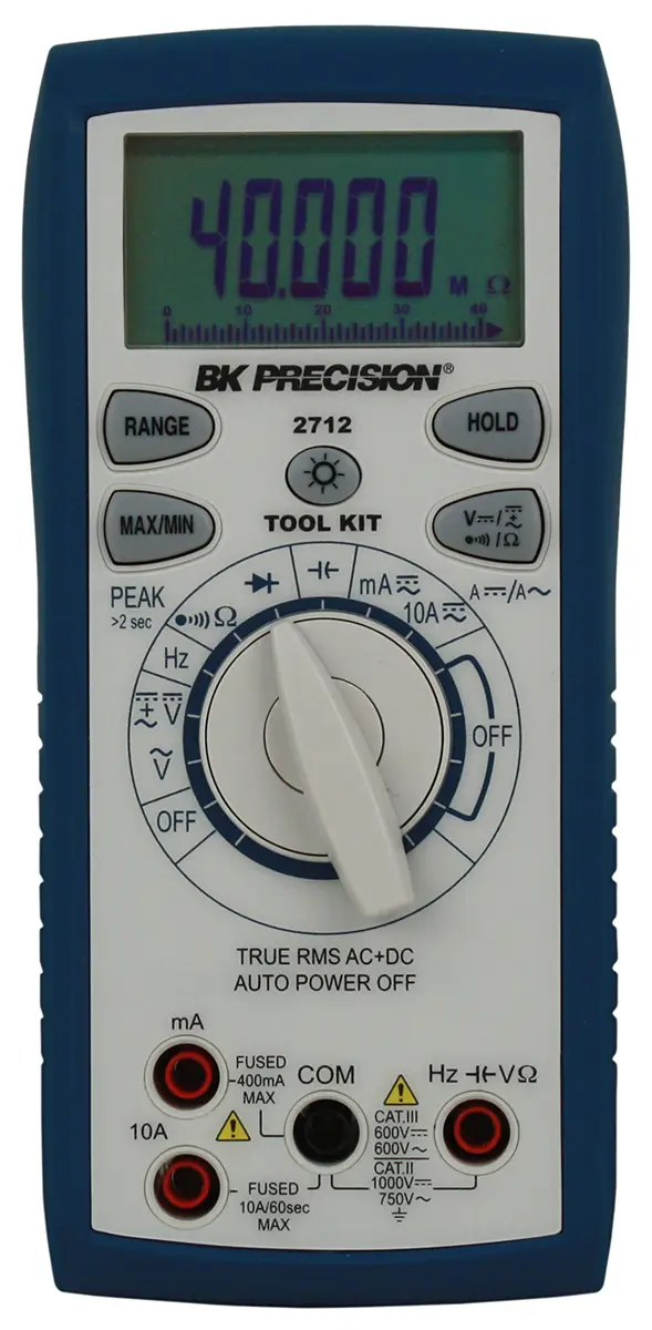 Produktfoto 1 von BK Precision Tragbar Digital Multimeter Echteffektivwert, CAT, CAT III