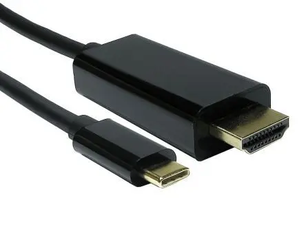 Produktfoto 1 von RS PRO Stecker USB-Kabel, USB Typ C Stecker / HDMI, 1 m USB 3.1 Schwarz