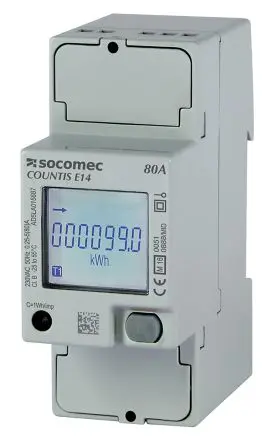 Socomec Countis E11 Energiemessgerät LCD-Hintergrundbeleuchtung 90 mm x 36 mm Energiemessgerät / 1-phasig 5 Ausg.