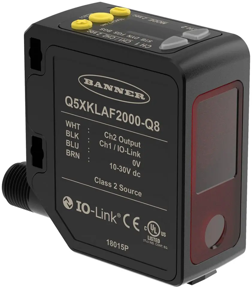Produktfoto 1 von Banner SMBAMS Kubisch Optischer Sensor, Vordergrundunterdrückung, Bereich 95 mm → 2 m, PNP/NPN Ausgang,