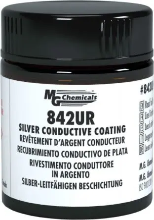 Produktfoto 1 von MG Chemicals 842UR Leitfähiger Lack 125 °C-max. Polyurethan Elektronische Sportgeräte, Unterhaltungselektronik Silber 12