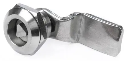 Produktfoto 1 von RS PRO, Silber Dreieckiger Schlüssel aus Edelstahl, Schrankschloss 32 mm, entsperrbar mit Dreieckskopf