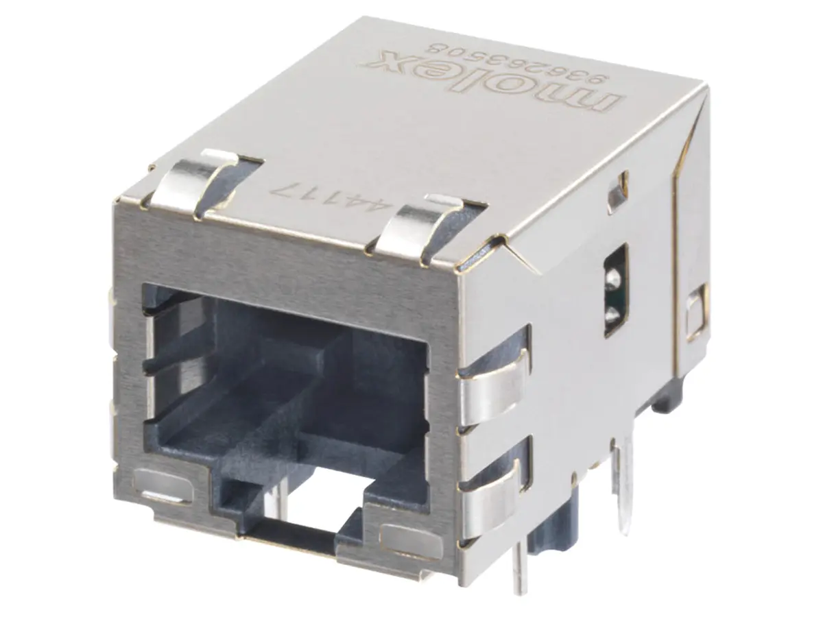 Produktfoto 1 von Molex 93626 Buchse Cat5e RJ45-Steckverbinder, 2-Port 8-polig Abgeschirmt Panel gewinkelt