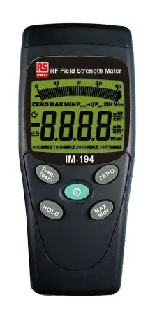 Produktfoto 1 von RS PRO Emissionsdetektor für Mikrowelle ±2 dB 20/200/2000 mG Batterie