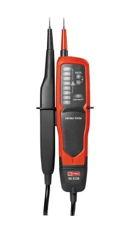 Produktfoto 1 von RS PRO RS-9230 LED Spannungsprüfer, 600 max. Durchgangsprüfung Batterie Tensilica LX6