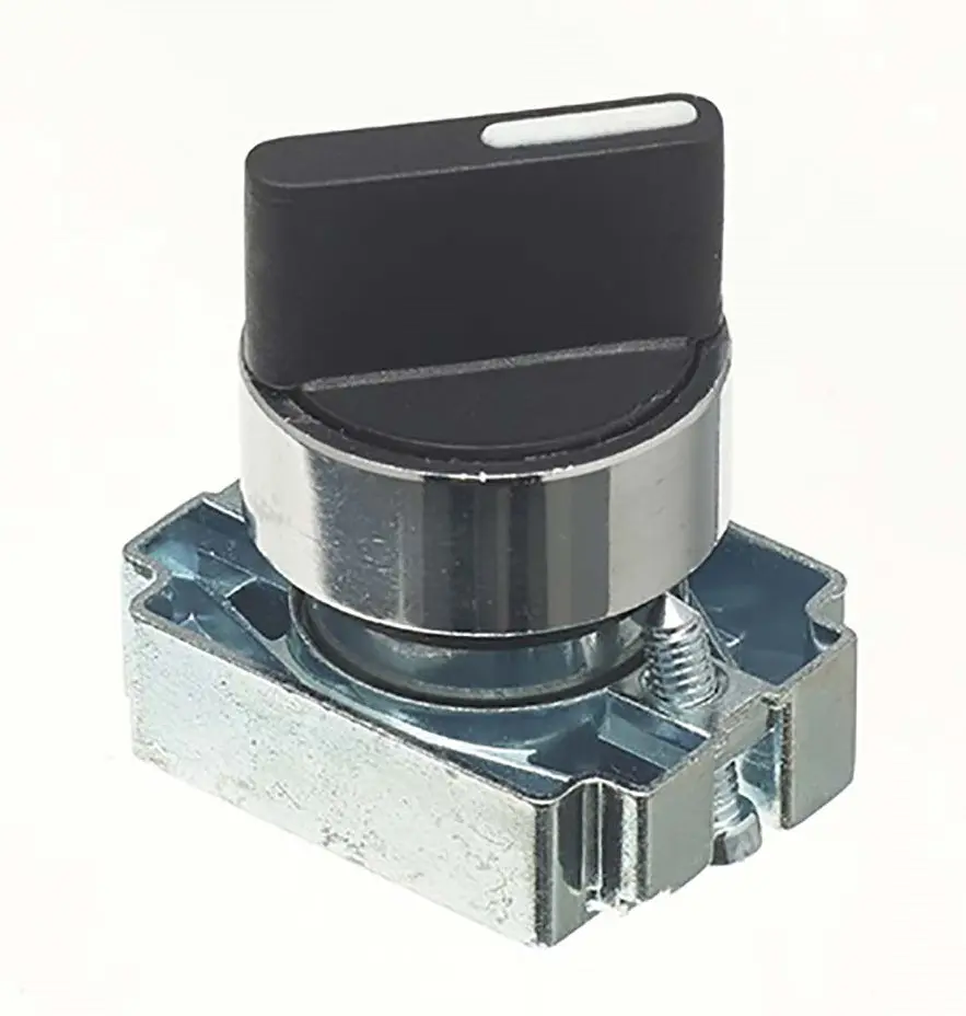 Produktfoto 1 von RS PRO Wählschalterkopf Schwarz 3-Positionen 22mm Federrückstellung