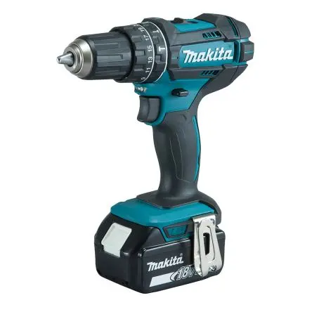 Produktfoto 1 von Makita DHP482RTJ Bohrschrauber Schnurlos Bürstenmotor Schlüssellos 5 Ah 13 mm Typ G – Britisch 3-polig 1900U/min 21 Nm