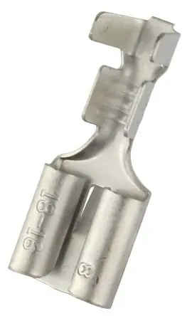 Produktfoto 1 von RS PRO RS PRO Flachsteckhülse, Silber, Unisoliert, 6.35 x 0.8 mm, Buchse, 18 AWG min, 16 AWG