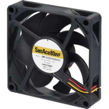 Produktfoto 1 von Sanyo Denki San Ace Axiallüfter, Kugel, 24V dc / 3.6 W 150 mA, 6000 U/min, 50.8 cfm IP68 80 mm 80mm 20 mm