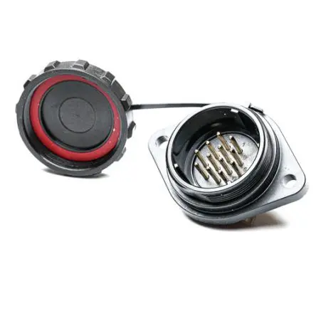 RS PRO SP29 28 mm Rundsteckverbinder Buchse 12-polig Stecker 10A Flanschmontage IP68