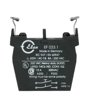 Produktfoto 1 von Schmersal EF033.1 Kontaktblock 2 Schließer 230V ac Schraubanschluss