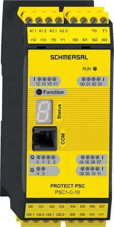Produktfoto 1 von Schmersal PSC1 Sicherheitssteuerung 14 Eingänge / 4 Ausgänge 28.8V 7-Segment-LED Kat. PLe