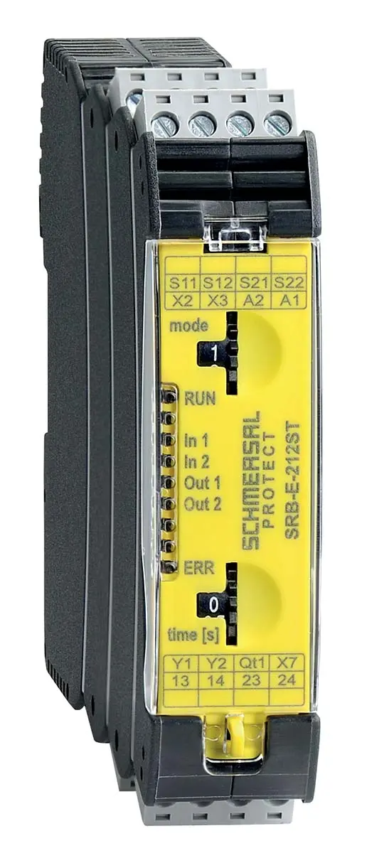 Produktfoto 1 von Schmersal SRB E 232ST Sicherheitsrelais, 24V dc, 2-Kanal, 3 Sicherheitskontakte Not-Aus, 1 Hilfsschalter