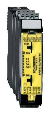 Produktfoto 1 von Schmersal SRB-E Sicherheitsrelais 24V dc, 2 Sicherheitskontakte, 2 Hilfsschalter, Automatisch RoHS SIL IEC 61508