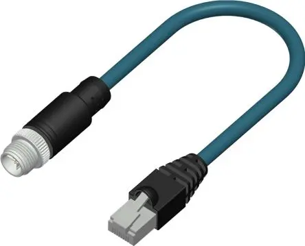 Produktfoto 1 von RS PRO CDM Cat6a Ethernet-Kabel, 3 m, Blaugrün, A Gerade Stecker, B RJ45 Stecker, Polyurethan