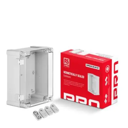 Produktfoto 1 von RS PRO; Gehäuse; Polycarbonat; Hellgrau IP65 Breite 240 mm Höhe 105.7 mm Länge 191.3 mm