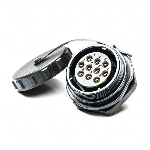 Produktfoto 1 von RS PRO SP29 38.8 mm Rundsteckverbinder Buchse 10-polig Buchse 10A Hinten IP68