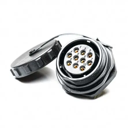 Produktfoto 1 von RS PRO SP29 38.8 mm Rundsteckverbinder Buchse 10-polig Buchse 10A Hinten IP68