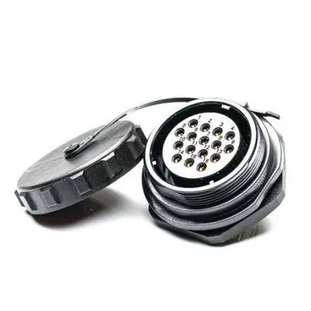 Produktfoto 1 von RS PRO SP29 38.8 mm Rundsteckverbinder Buchse 16-polig Buchse 10A Hinten IP68