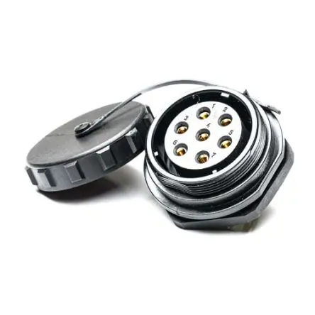 Produktfoto 1 von RS PRO SP29 38.8 mm Rundsteckverbinder Buchse 7-polig Buchse 25A Hinten IP68