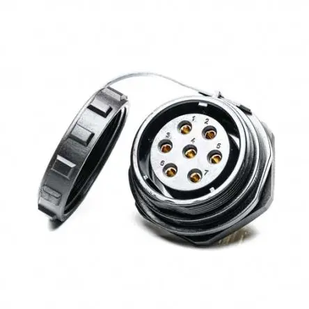 Produktfoto 1 von RS PRO SP29 38.8 mm Rundsteckverbinder Buchse 7-polig Buchse 10A Hinten IP68