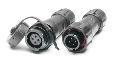 Produktfoto 1 von RS PRO SY13 19.5 mm Standard Rundsteckverbinder Stecker, Buchse 4-polig Stecker/Buchse 5A Kabel IP67