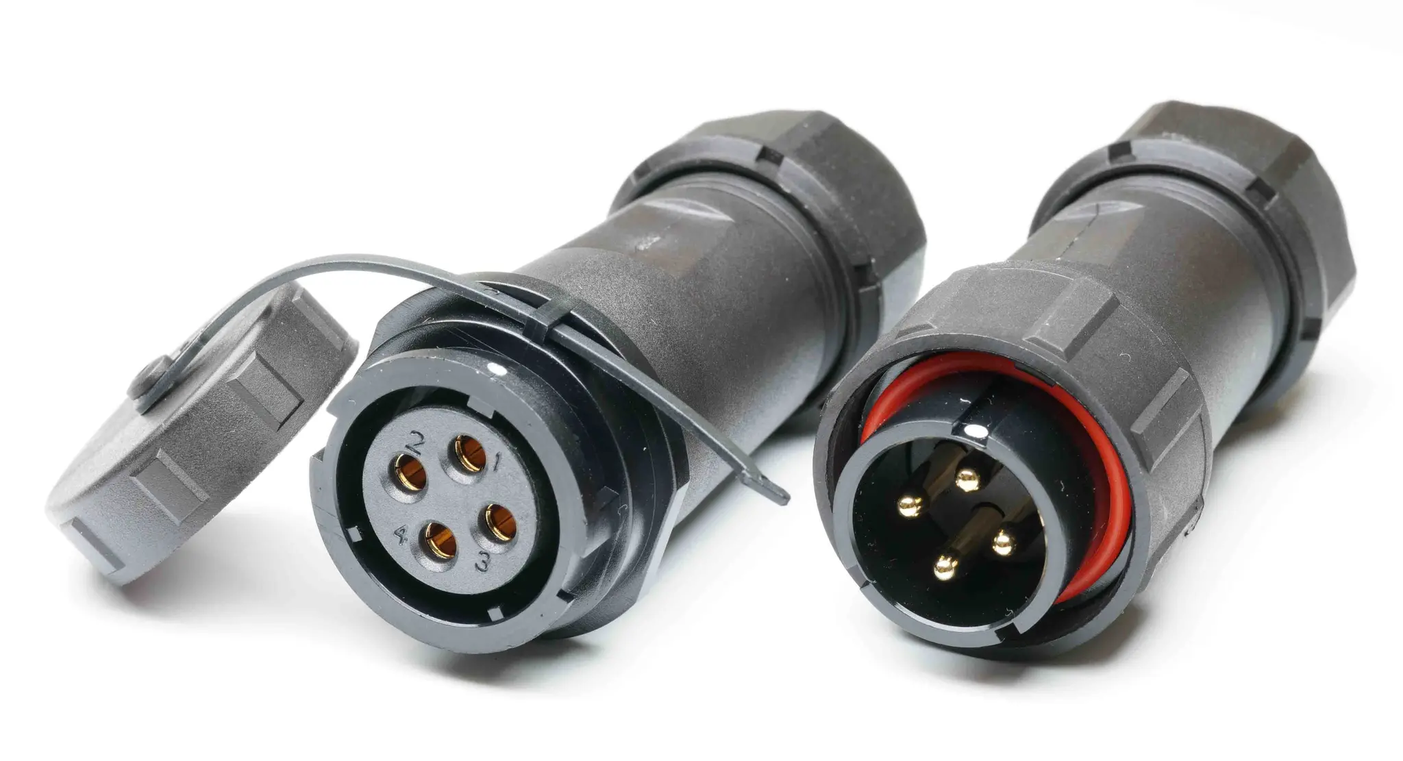 Produktfoto 1 von RS PRO SY21 29 mm Standard Rundsteckverbinder Stecker, Buchse 4-polig Stecker/Buchse 30A Kabel IP40