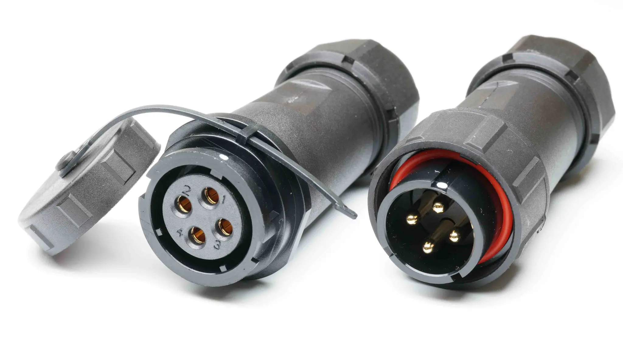 Produktfoto 1 von RS PRO SY21 29 mm Standard Rundsteckverbinder Stecker, Buchse 4-polig Stecker/Buchse 10A Kabel IP40