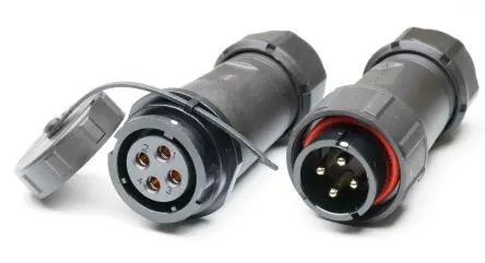 Produktfoto 1 von RS PRO SY21 29 mm Standard Rundsteckverbinder Stecker, Buchse 4-polig Stecker/Buchse 10A Kabel IP67