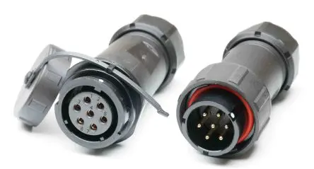 Produktfoto 1 von RS PRO SY21 29 mm Standard Rundsteckverbinder Stecker, Buchse 7-polig Stecker/Buchse 15A Kabel IP67