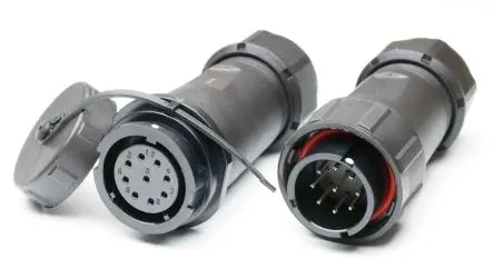 Produktfoto 1 von RS PRO SY21 28 mm Standard Rundsteckverbinder Stecker, Buchse 9-polig Stecker/Buchse 5A Kabel IP67